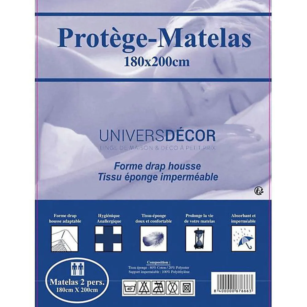 Protège matelas imperméable, absorbant et anti-acariens 180 x 200 cm>Coton Pur Best