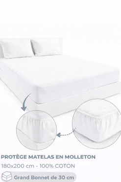 Protège Matelas Molleton - Spécial grand lit 180 x 200 - 5073>Mortreux Sale