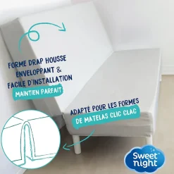 Sweetnight Protège matelas pour Clic Clac - Alèse Imperméable - Souple et Silencieux - Lavable à 90 degrés* Protège Matelas