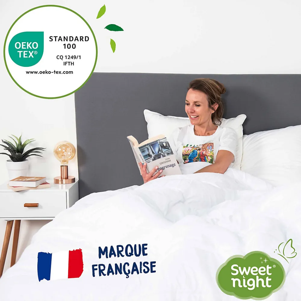 Protège Matelas 140x190 cm - Molleton 100% Coton - Traitement Végétal Anti-Acariens Greenfirst>Sweetnight