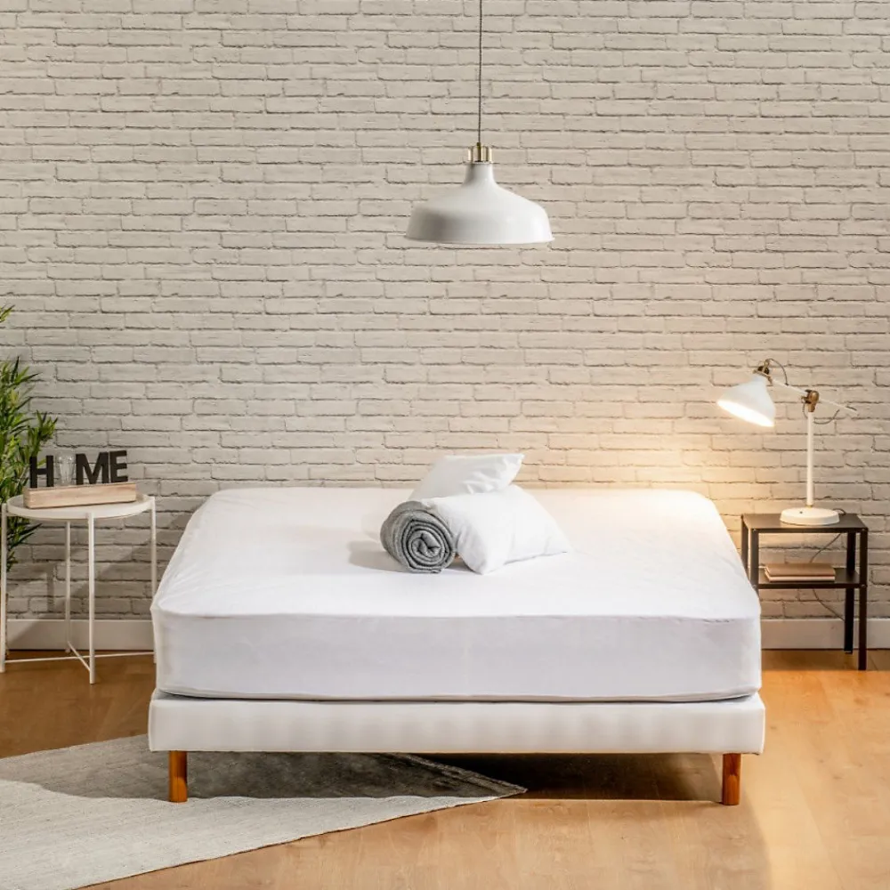 Protège matelas 140x190cm Molleton ANTI-ACARIENS>Bleu Calin Online