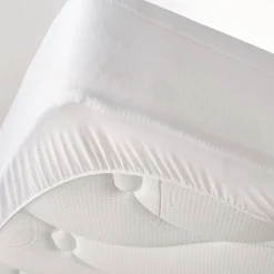 Protège-matelas imperméable polyester bonnets 27 cm 90x200cm><noscript><img width=