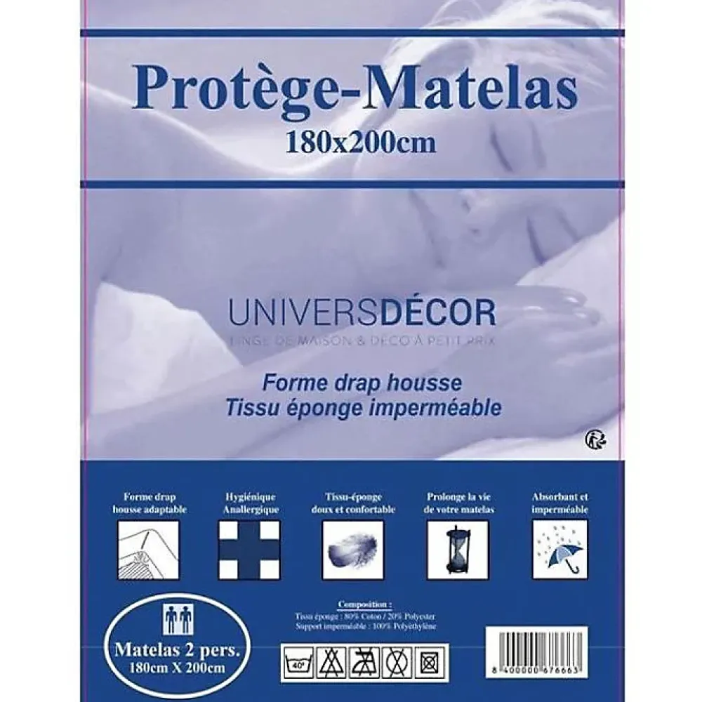 Univers Décor Protège-matelas imperméables, absorbant et anti-acariens 180 x 200 cm* Protège Matelas