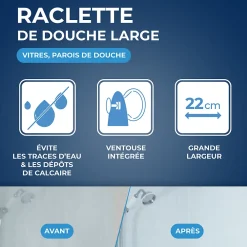 Starwax Raclette de douche coloris bleu/gris largeur 230 mm* Serpillère