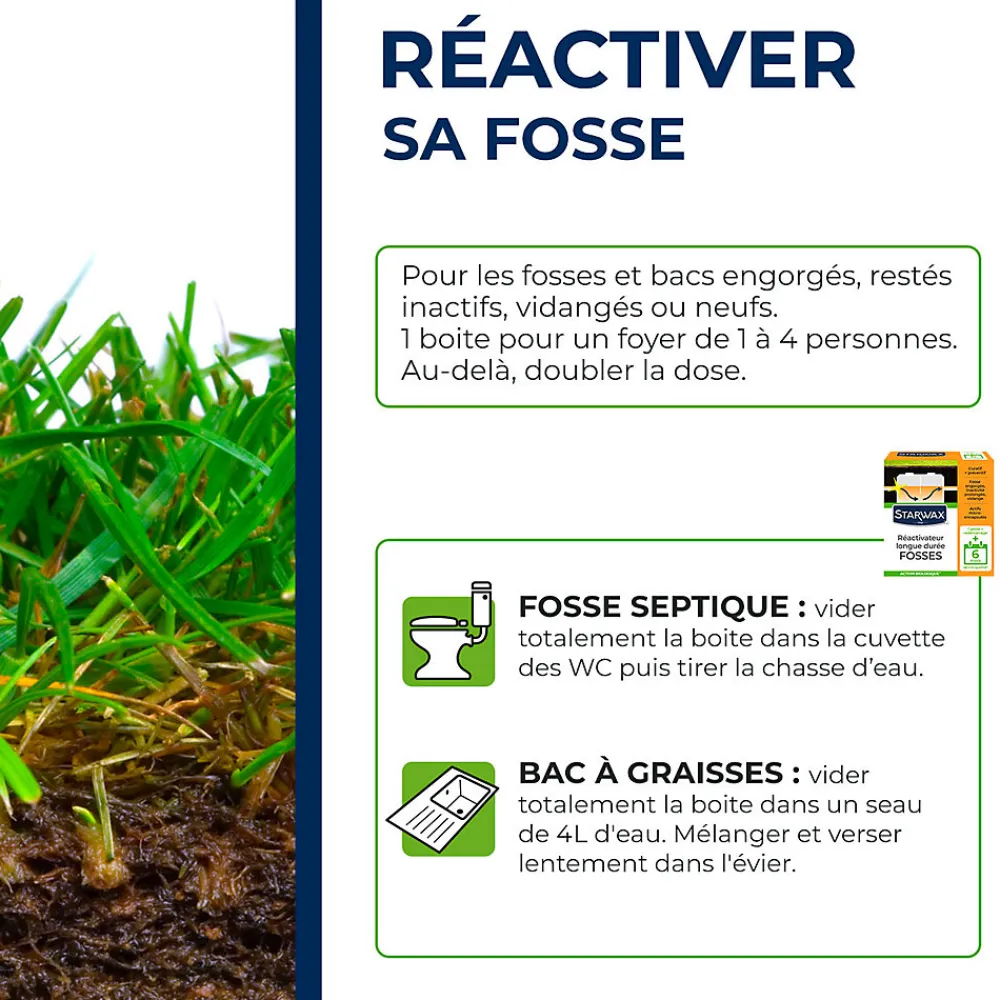 Réactivateur biologique fosses septiques 500g>Starwax Discount