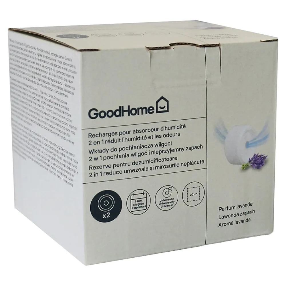 Recharge pour absorbeur d'humidité 2 galets lavande 20m² 450g>GoodHome Hot