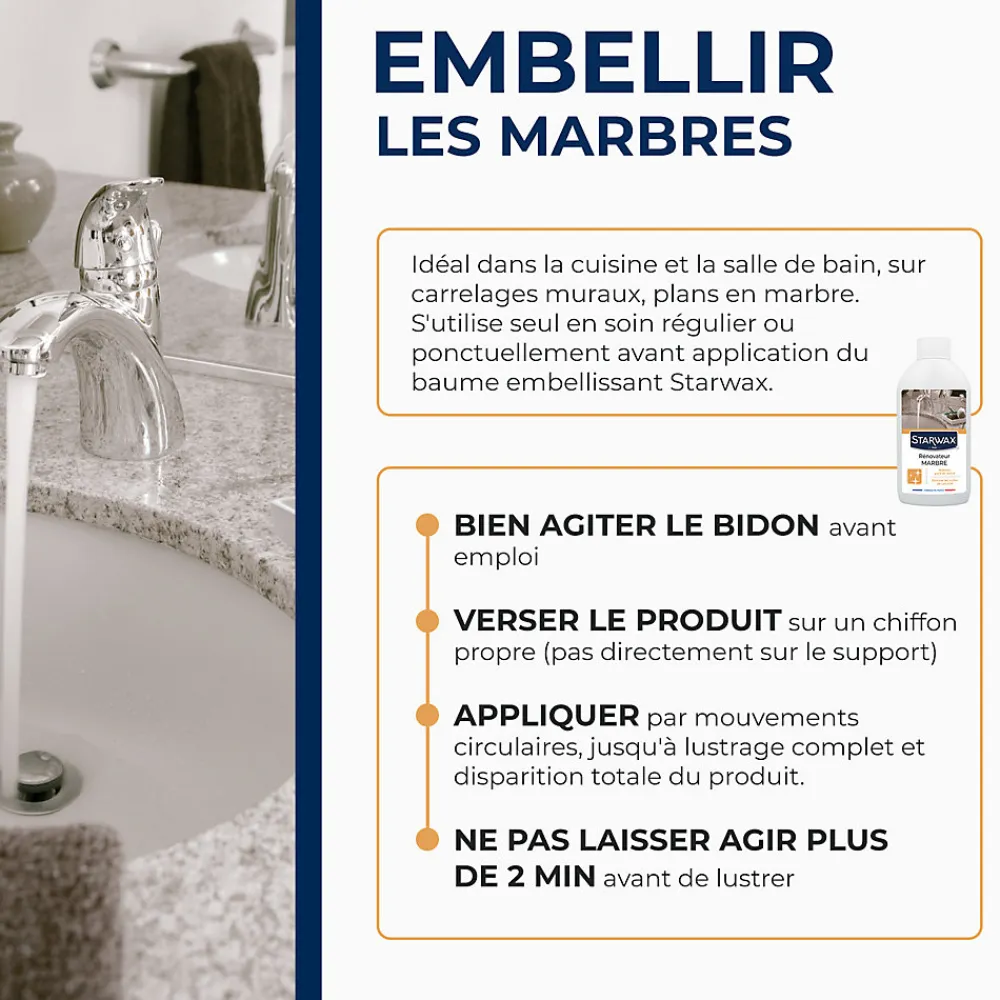 Rénovateur marbre et pierres naturelles 250ml>Starwax Outlet