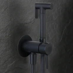 Kibath Robinet WC HYGIÈNE INTIME 2 eaux NOIR mat en laiton* Nettoyant Pour Wc