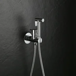 Kibath Robinet WC HYGIÈNE INTIME 2 eaux Chrome brillant en laiton* Nettoyant Pour Wc