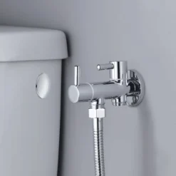 Robinet WC HYGIÈNE INTIME 1 eau Chrome brillant en laiton><noscript><img width=