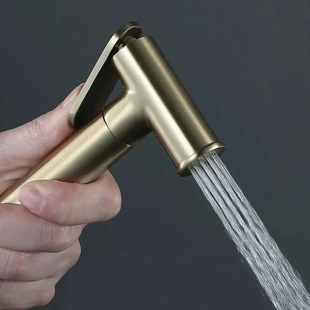 Robinet WC HYGIÈNE INTIME 2 eaux, OR brossé, en laiton>Kibath Sale