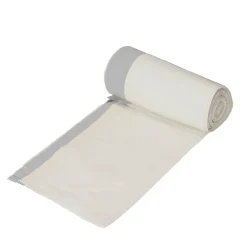 Sac poubelle vendu par 20 à poignée 10 L couleur blanc> Sale
