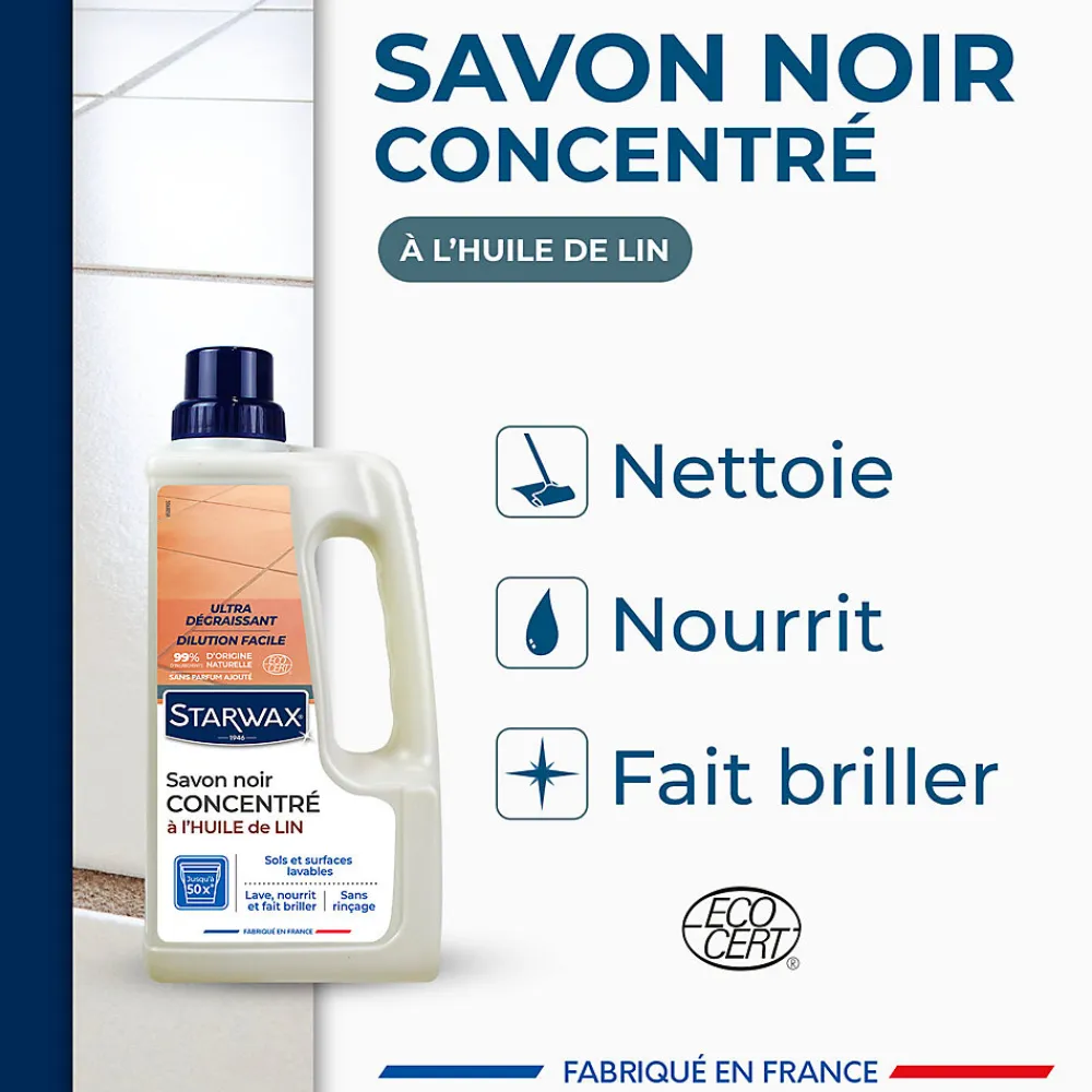 Savon noir à l'huile de lin 1L>Starwax Online