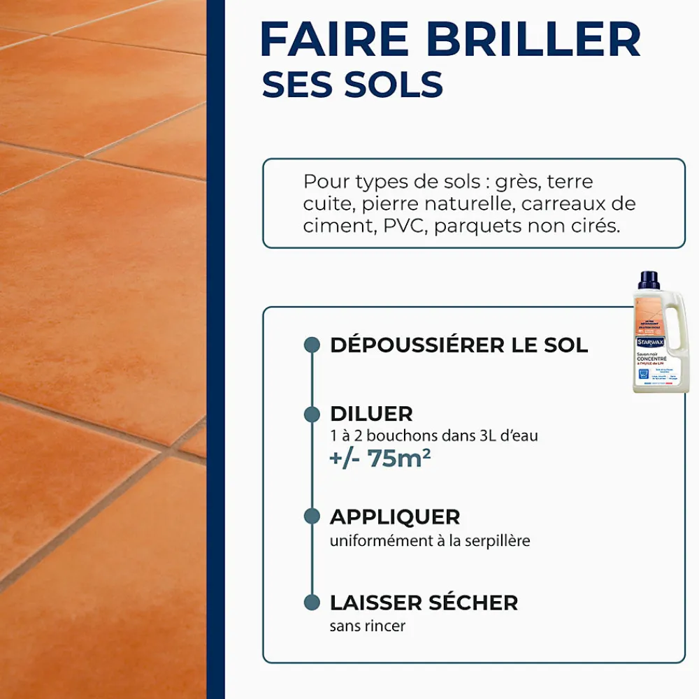 Savon noir à l'huile de lin 1L>Starwax Online