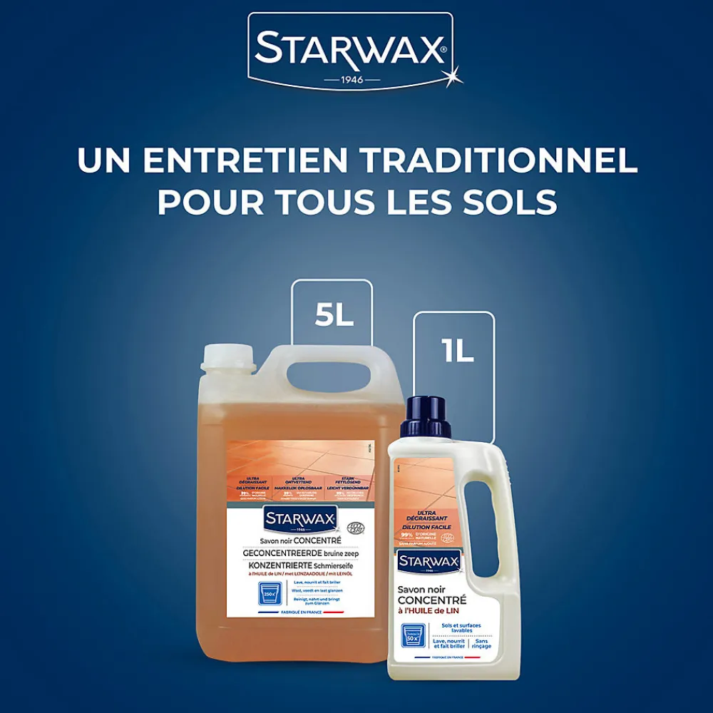 Savon noir à l'huile de lin 1L>Starwax Online