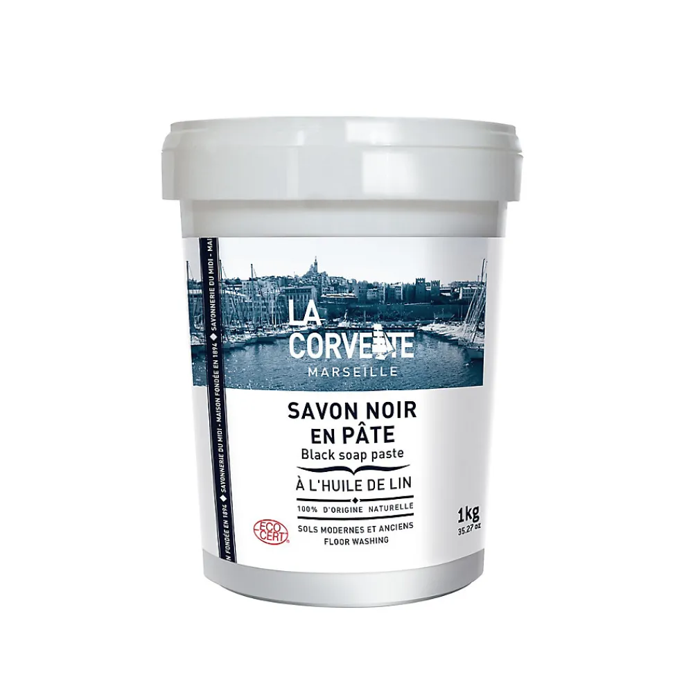 Savon noir Savonnerie du midi en pâte à l’huile de lin 1kg>La Corvette Online