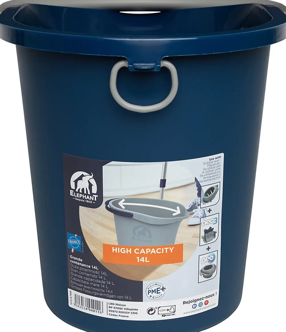 Elephant Seau design France 14L bleu* Seau, Bassine, Récipient De Ménage