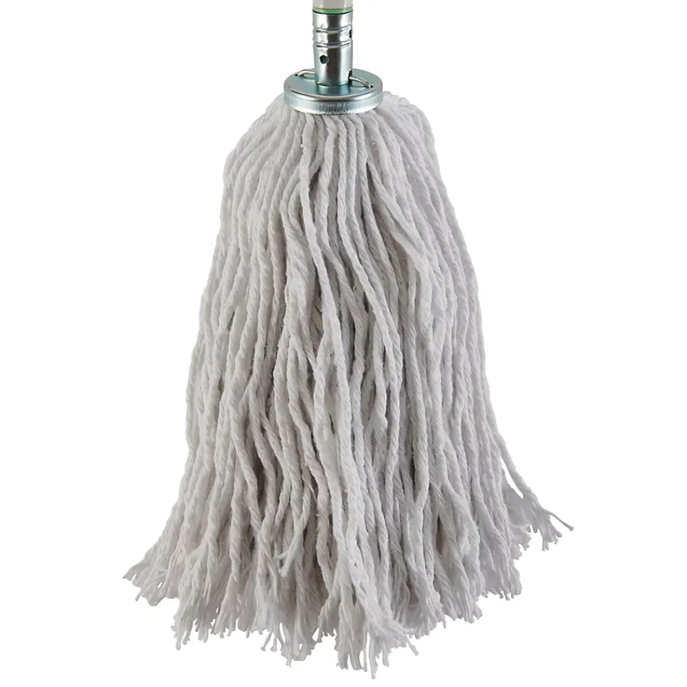 Serpillère à franges en coton blanc L.158 x l.13 cm* Serpillère