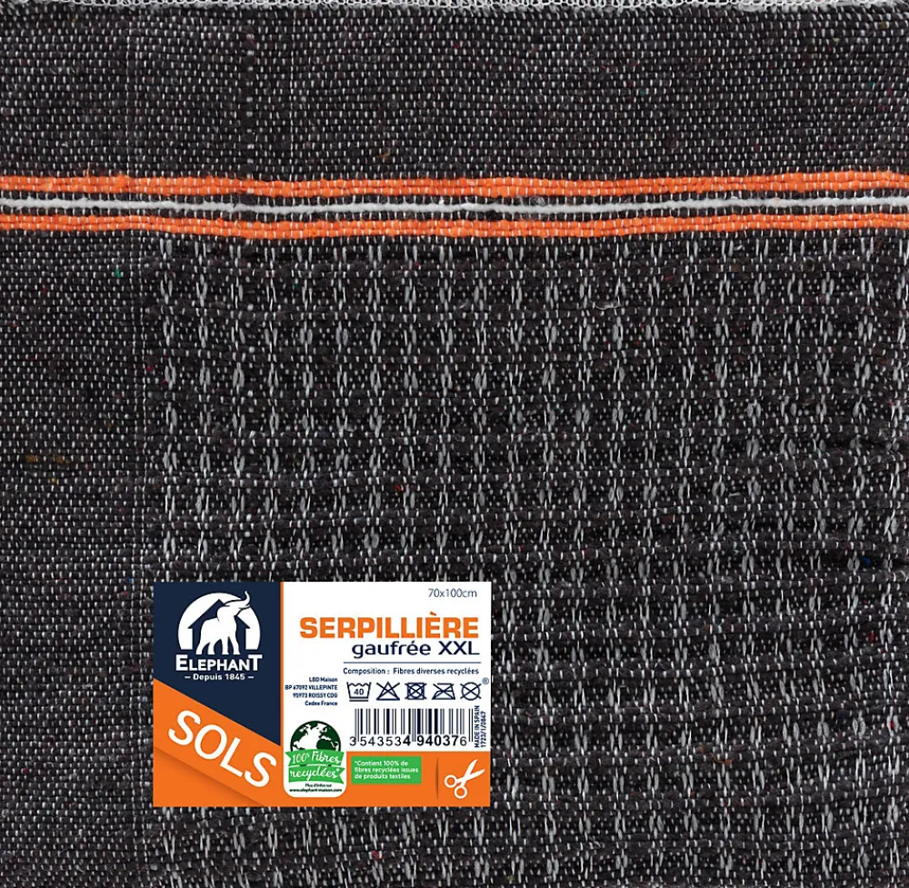 Serpillère gaufrée XXL pour sols Éléphant L.100 x l.70 cm>Elephant New