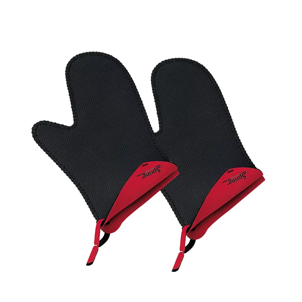 Spring Set de 2 gants de cuisine rouge et noir* Chiffon