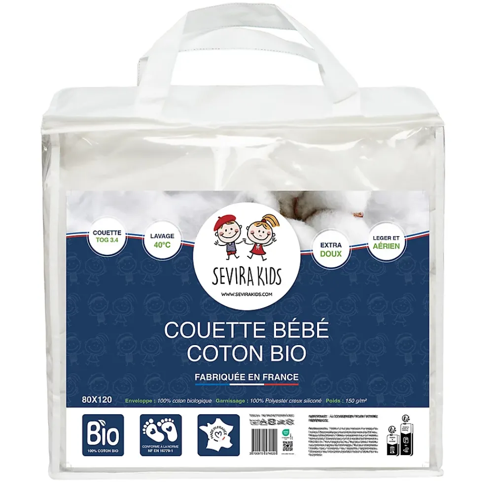 Sevira Kids Couette bébé toute saison coton bio made in France* Couette