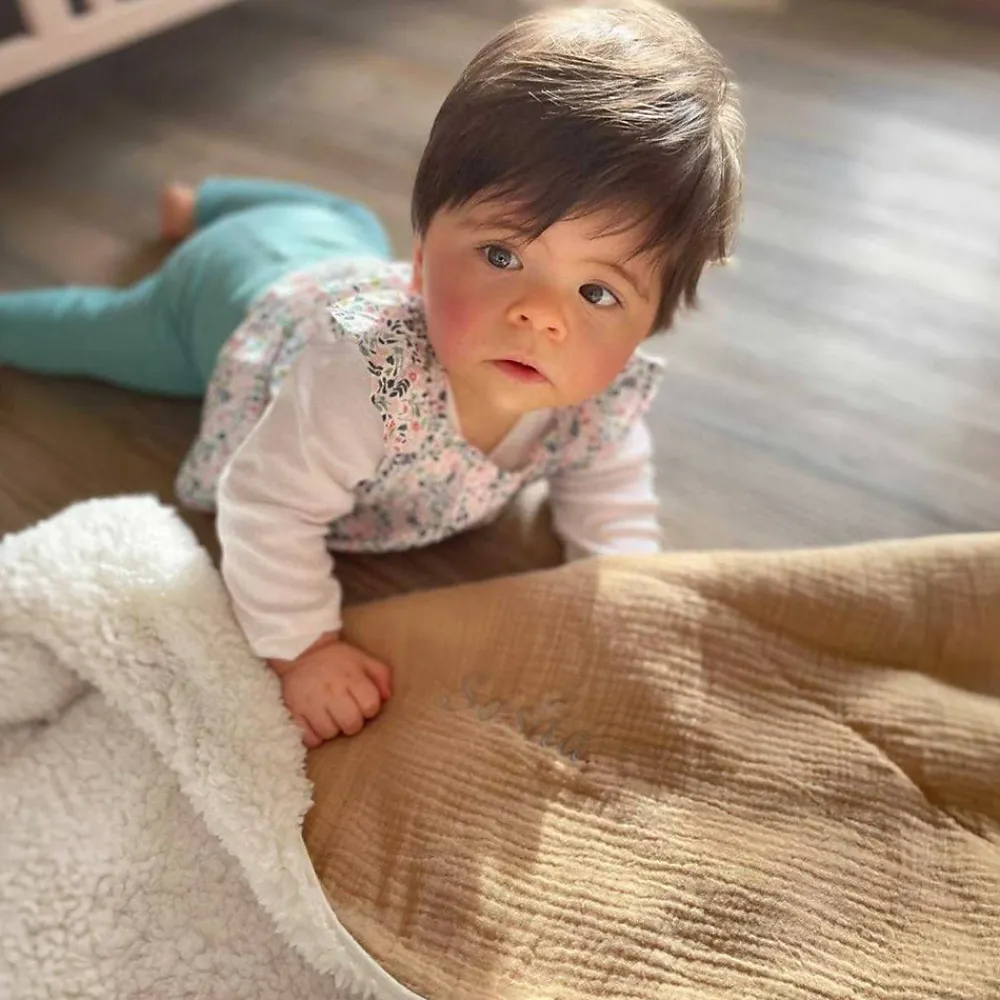 Couverture en gaze de coton et sherpa Jeanne>Sevira Kids New