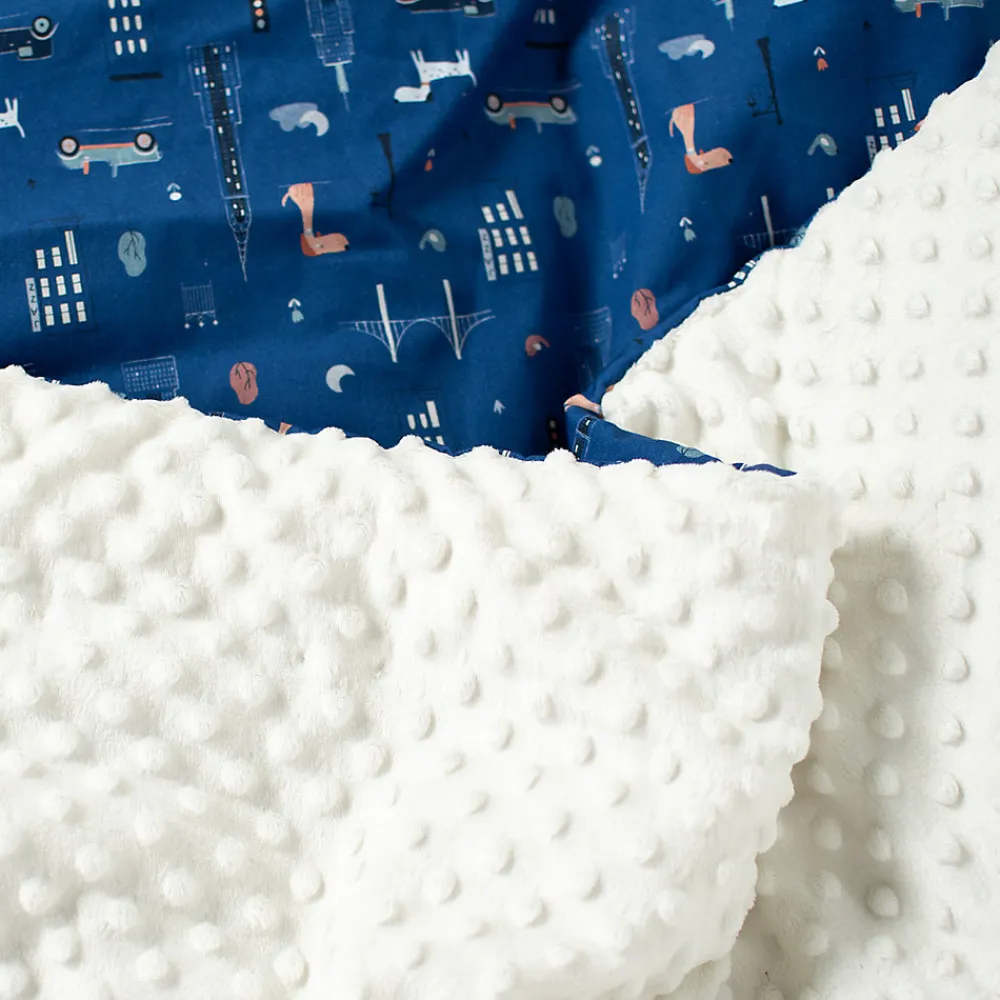 Grand plaid couverture réversible en minky New York>Sevira Kids Discount
