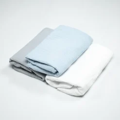 Lot de 3 draps housse berceau en gaze de coton Uni>Sevira Kids Hot