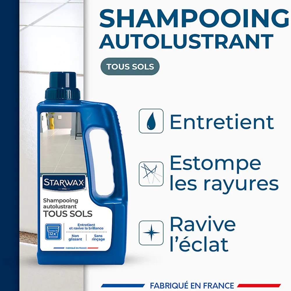 Shampoing autolustrant 2 en 1 tous sols intérieurs 1L>Starwax Sale