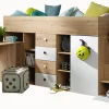 SMART 3P Lit superposé 248,5/123/93 (artisan/blanc)>Abiks Meble Discount