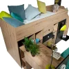 Abiks Meble SMART 3P Lit superposé 248,5/123/93 (artisan/noir)*Enfant Lit Enfant