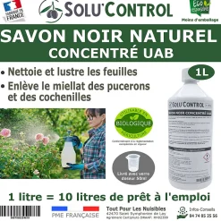 SOLU'CONTROL - Savon Noir Naturel Concentré, 1L, Nettoyant, enlève le miellat et les pucerons>Tout Pour Les Nuisibles Best