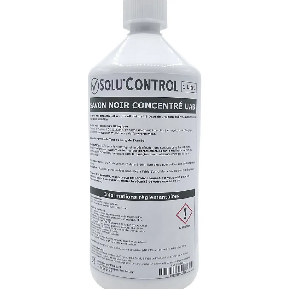 SOLU'CONTROL - Savon Noir Naturel Concentré, 1L, Nettoyant, enlève le miellat et les pucerons>Tout Pour Les Nuisibles Best