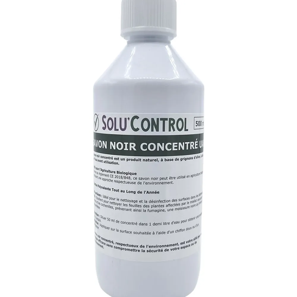 Tout Pour Les Nuisibles SOLU'CONTROL - Savon Noir Naturel Concentré, 500 ml, Nettoyantn enlève le miellat et les pucerons* Nettoyant Et Entretien Pour Sol