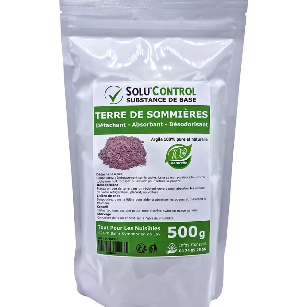 SOLU'CONTROL - Terre de Sommières 500 g - Détachant Naturel et Absorbant - Élimine les Odeurs d'Urine, Litière de Chat, Tapis>Tout Pour Les Nuisibles Hot