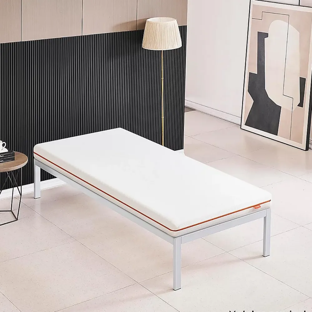 Monmobilierdesign Sommier à Lattes Avec Pieds En Acier Robuste 90x200 Cm Blanc* Sommier