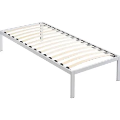 Monmobilierdesign Sommier à Lattes Avec Pieds En Acier Robuste 90x200 Cm Blanc* Sommier