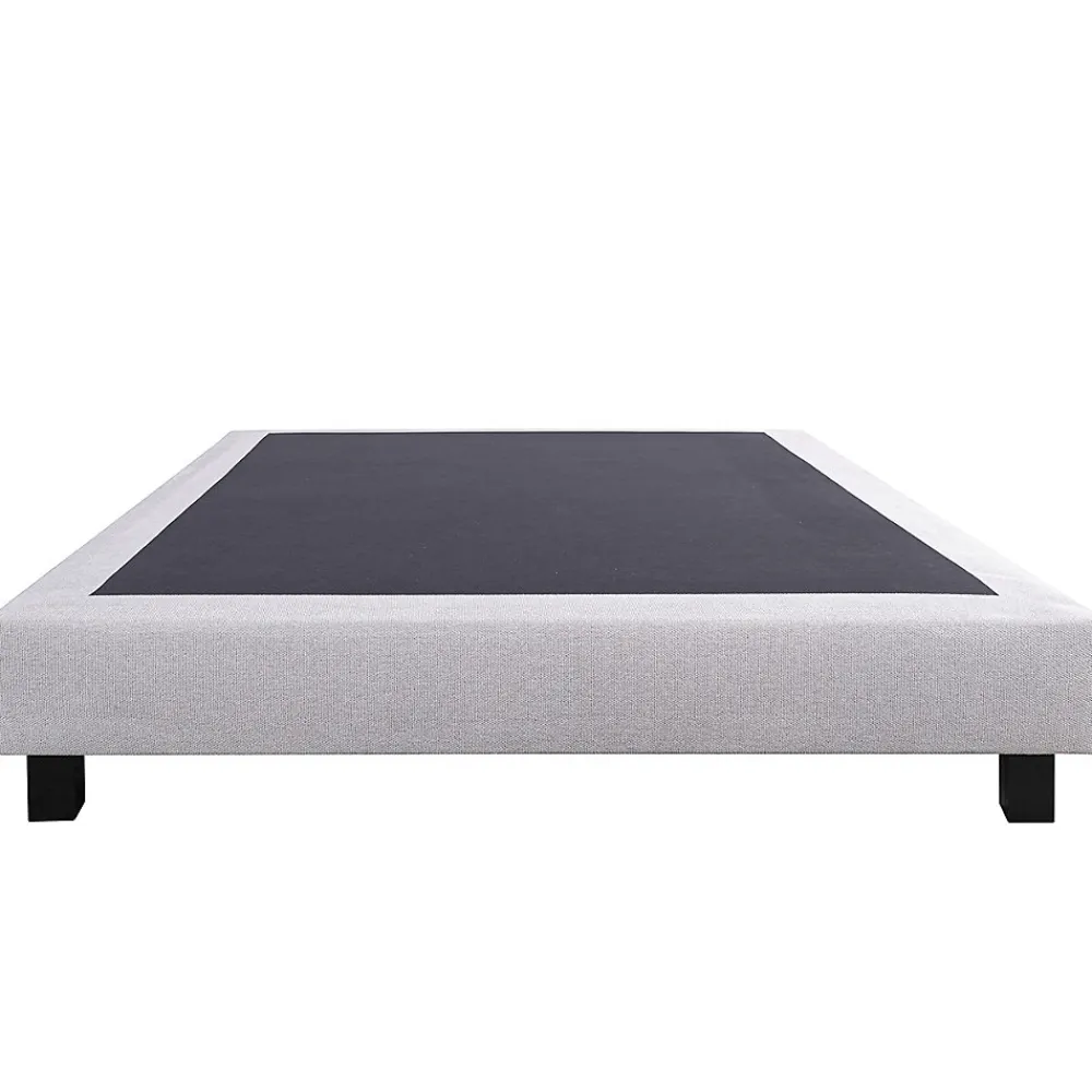 Juanio Sommier à lattes avec pieds CELY, tapissier en bois massif couleur gris- longueur 190 x largeur 90 cm* Sommier