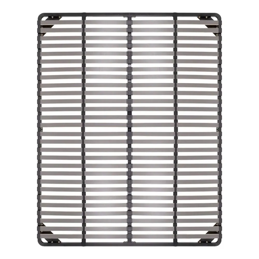 Monmobilierdesign Sommier à Lattes En Acier Avec Bande Stabilisatrice Noir 160x200 Cm Sans Pieds* Sommier