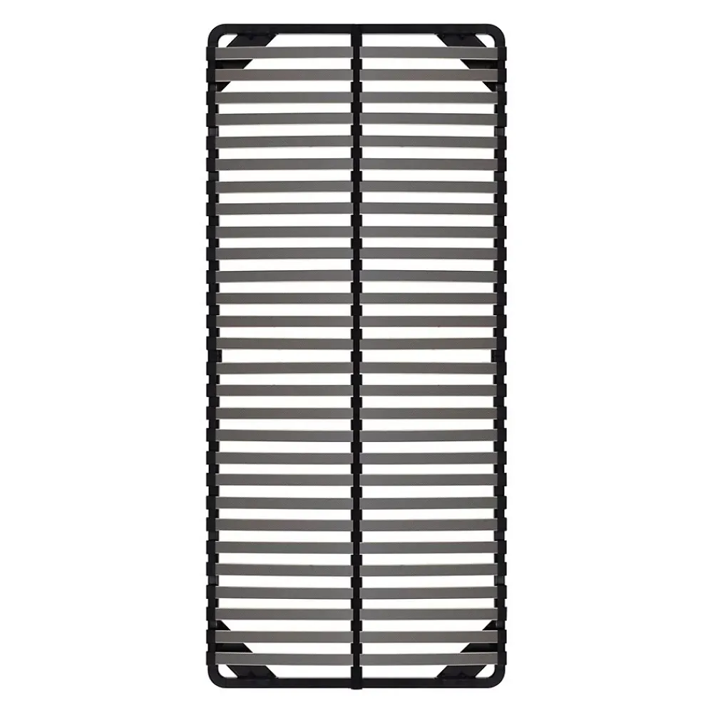 Monmobilierdesign Sommier à Lattes En Acier Avec Bande Stabilisatrice Noir 80x200 Cm Sans Pieds* Sommier