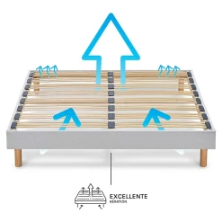 Sommier à lattes en bois Capitole 180x200 cm Coloris Gris clair Livré en kit><noscript><img width=