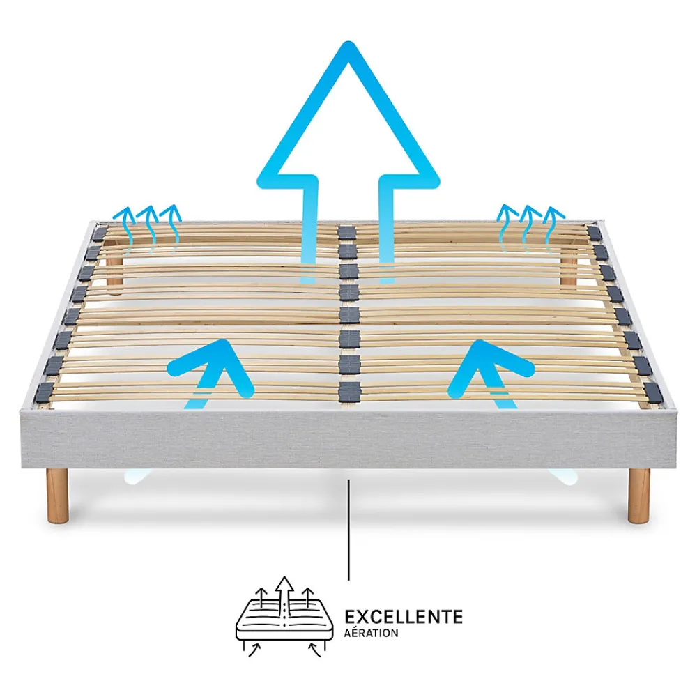 Sommier à lattes en bois Capitole 180x200 cm Coloris Gris clair Livré en kit>Bellecour Best