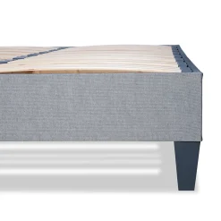 Olympe Literie Sommier à lattes en bois Ergostar 140x190 cm Coloris Gris clair Livré en kit* Sommier