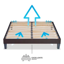 Sommier à lattes en bois Kit15 200x220 cm Coloris Gris anthracite Livré en kit><noscript><img width=