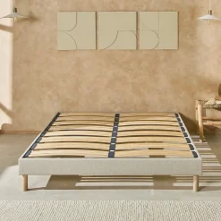 Nuit De Coton Sommier à lattes en bois Lino 140x190 cm Coloris Beige Livré en kit* Sommier