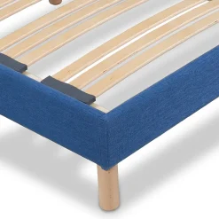 Bellecour Sommier à lattes en bois Lumière 140x190 cm Coloris Bleu marine Livré en kit* Sommier
