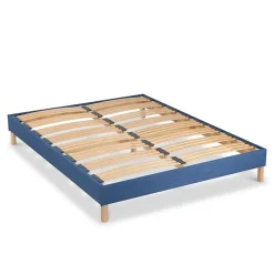 Bellecour Sommier à lattes en bois Lumière 140x190 cm Coloris Bleu marine Livré en kit* Sommier
