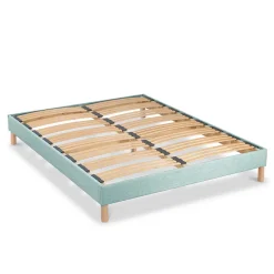 Bellecour Sommier à lattes en bois Lumière 90x190 cm Coloris Vert pastel Livré en kit* Sommier