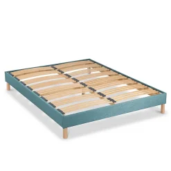 Bellecour Sommier à lattes en bois Lumière 90x190 cm Coloris Vert d'eau Livré en kit* Sommier