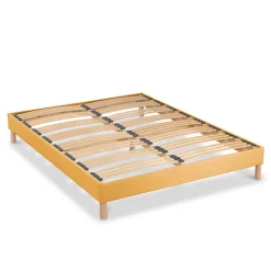 Bellecour Sommier à lattes en bois Lumière 140x200 cm Coloris Jaune Livré en kit* Sommier